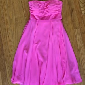 Like New Strapless Pink Chiffon Dress